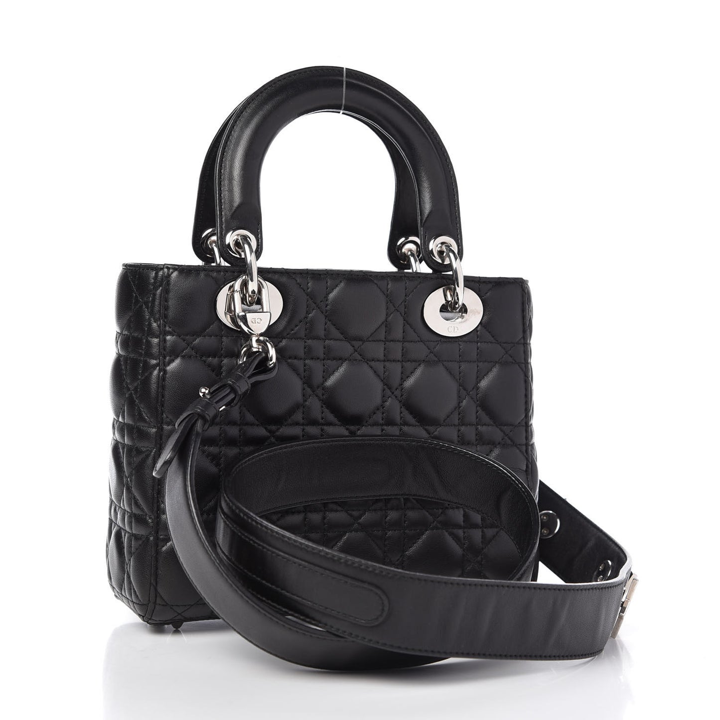 Lambskin Cannage Small Lucky Badges My Lady Dior Black