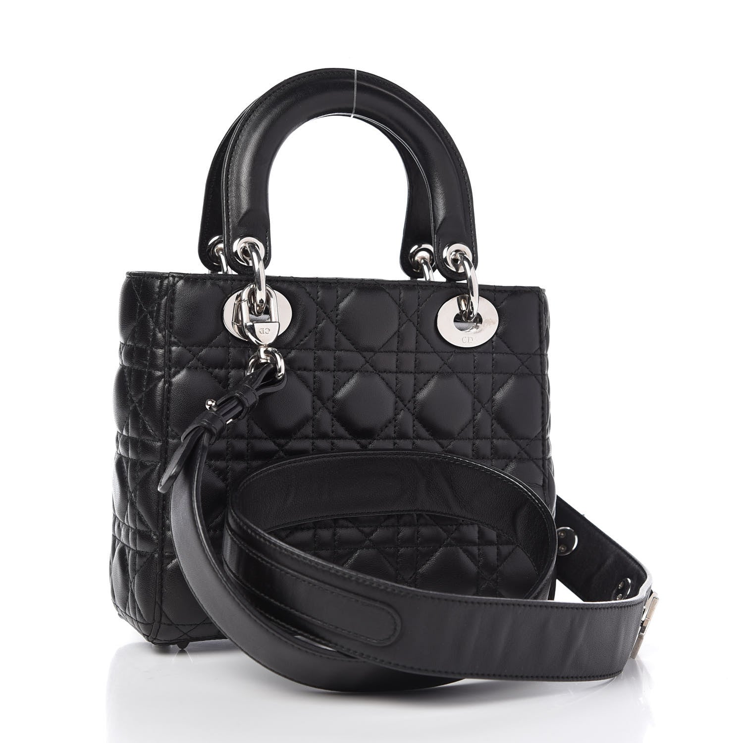 Christian Dior Lambskin Cannage Small Lucky Badges My Lady Dior Black 3 of 9