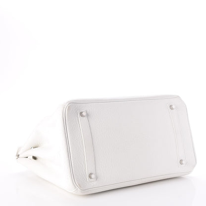 Hermes Taurillon Clemence Birkin 35 White 4 of 33