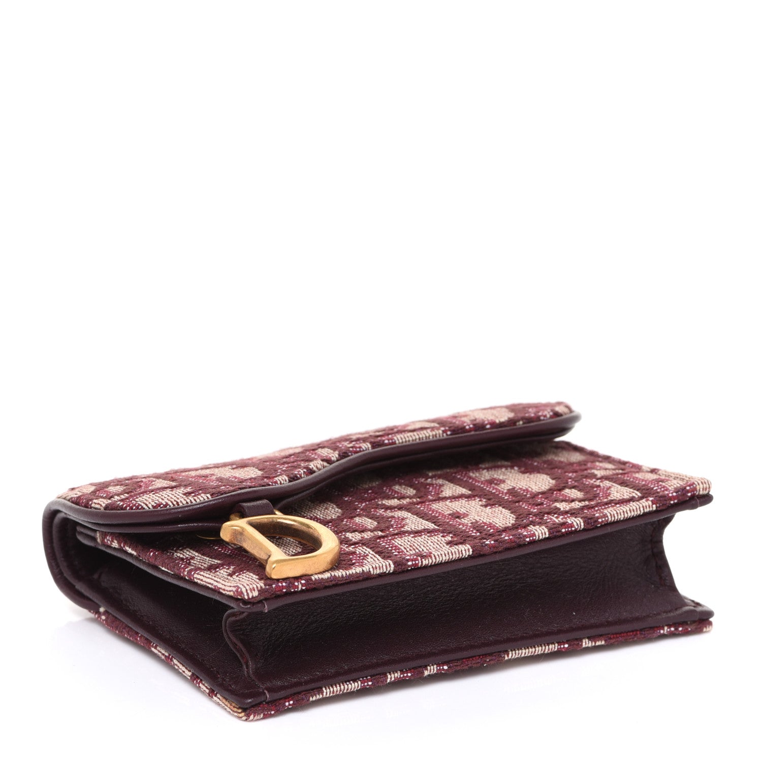 Christian Dior Oblique Saddle Card Holder Bordeaux 4 of 9
