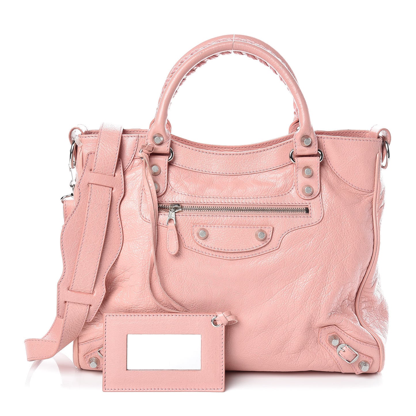 Agneau Giant 12 Silver Hardware Velo Rose Peche