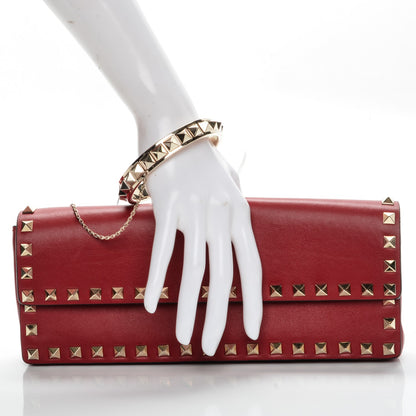 Valentino Garavani Nappa Rockstud Bangle Clutch Red 2 of 7