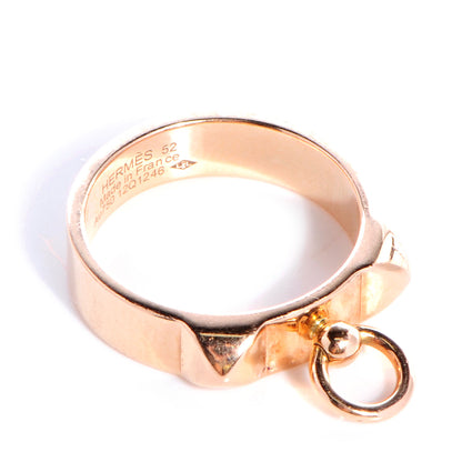 Hermes 18K Rose Gold PM Collier De Chien Ring 52 6 4 of 5