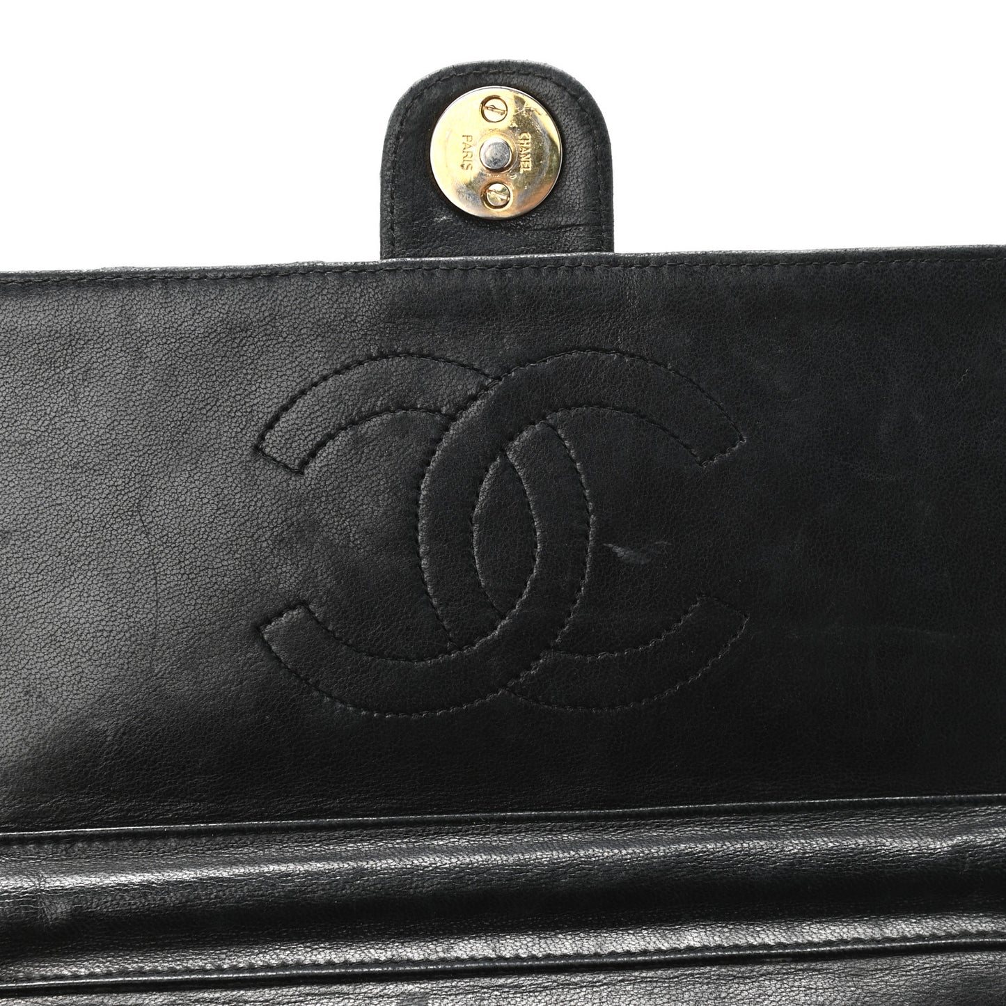 Lambskin Quilted Small Single Flap Black