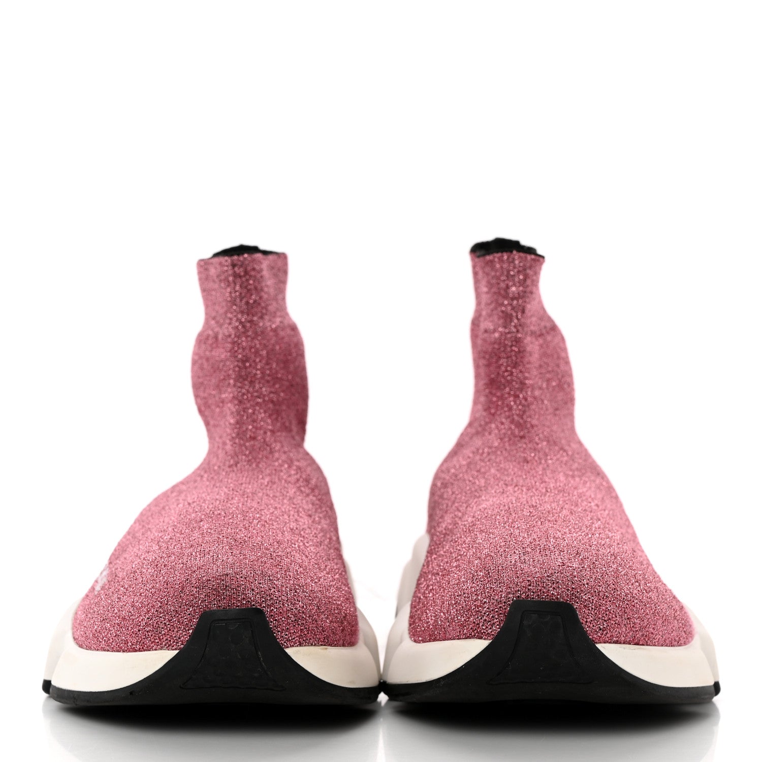 Balenciaga Laminated Knit Bi-Color Sole Womens Speed Sneakers 38 Pink White Black 2 of 15
