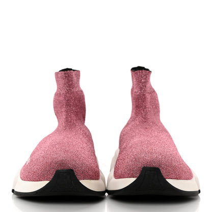 Balenciaga Laminated Knit Bi-Color Sole Womens Speed Sneakers 38 Pink White Black 2 of 15