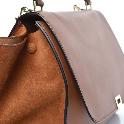 Celine Natural Calfskin Suede Medium Trapeze Tan 7 of 13