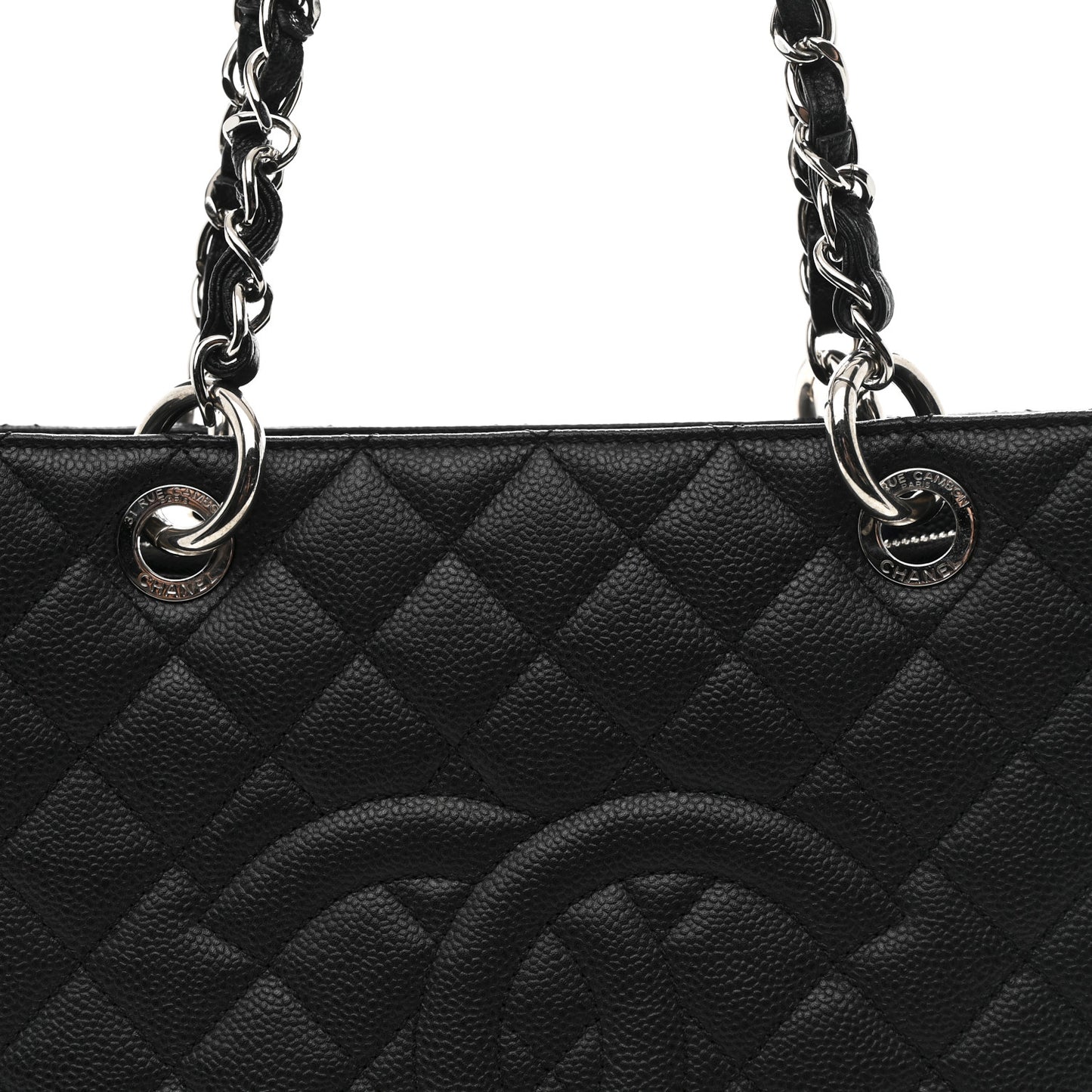 Caviar Quilted Grand Shopping Tote GST Black