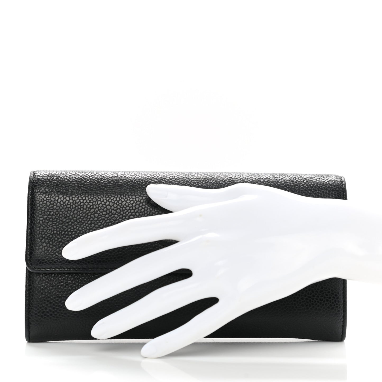 Caviar Timeless CC Large Gusset Flap Wallet Black