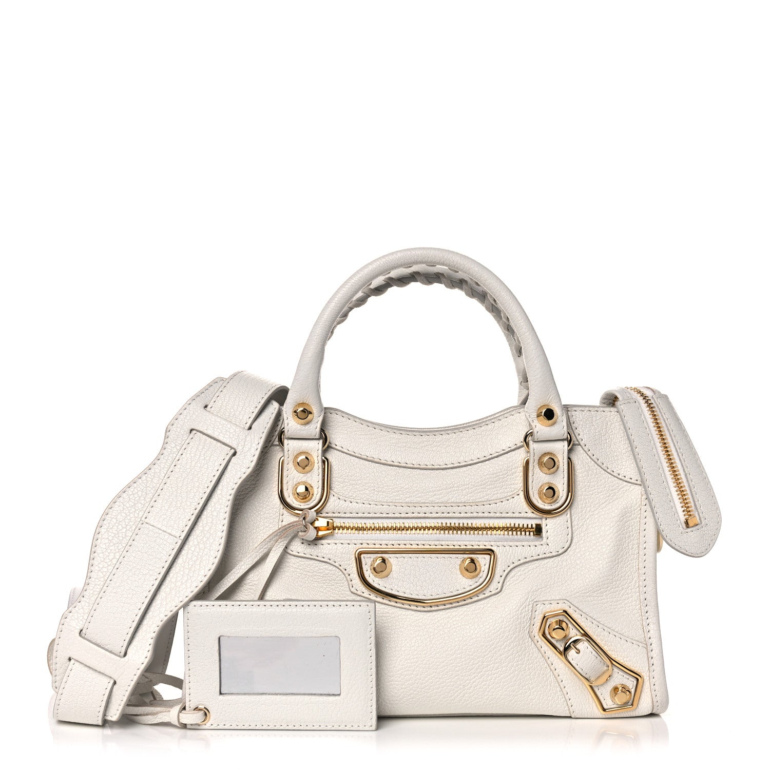 Balenciaga Chevre Gold Metallic Edge Hardware Mini City White 1 of 10