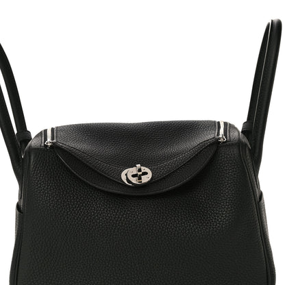 Hermes Taurillon Clemence Lindy 26 Black 7 of 10