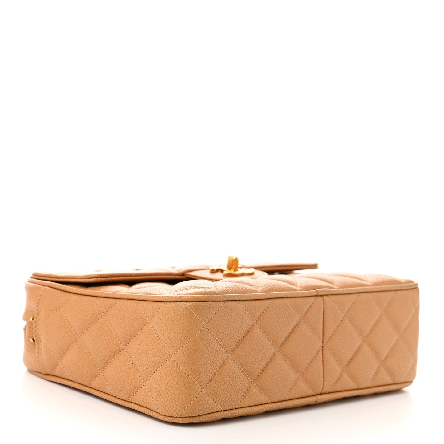 Caviar Quilted Camera Case Beige
