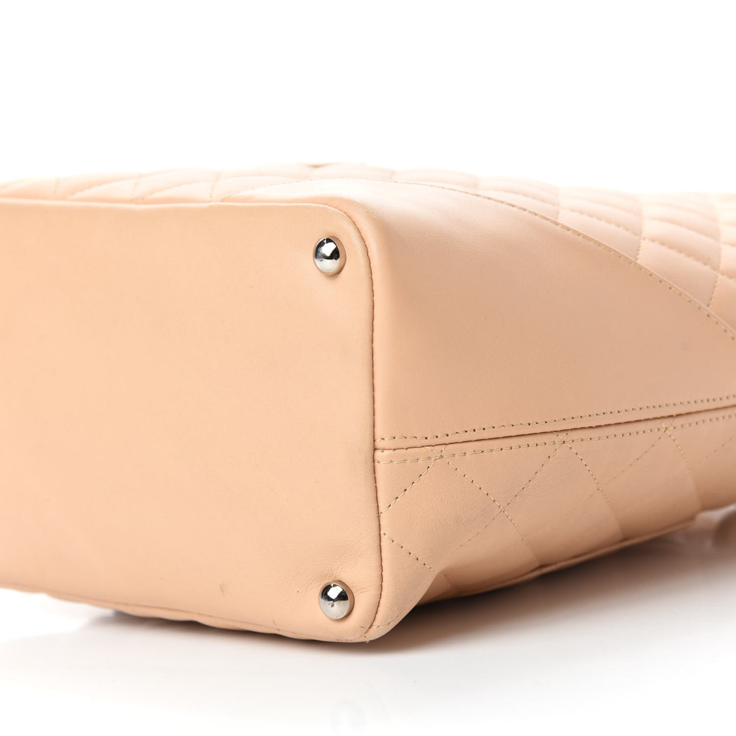 Calfskin Quilted Medium Cambon Tote Beige