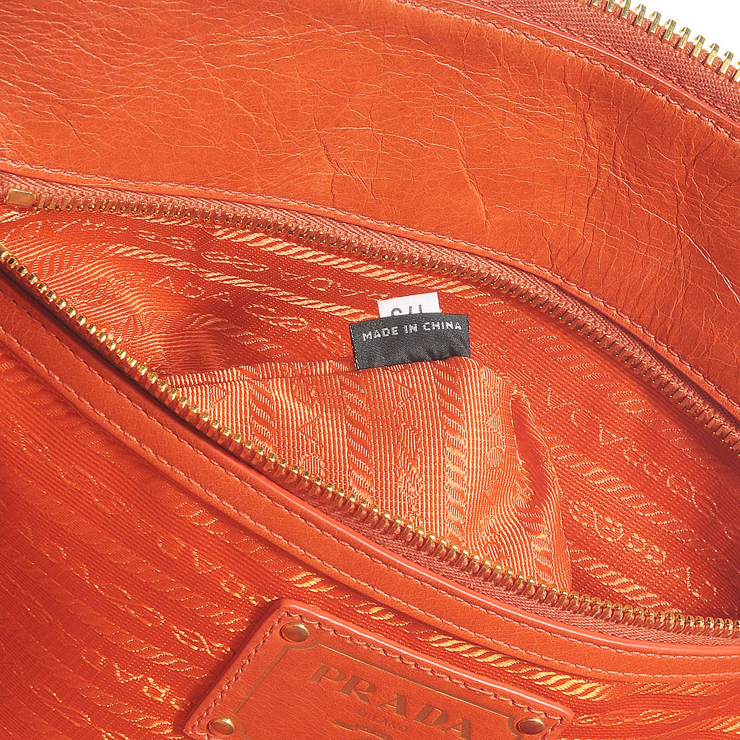 Prada Vitello Shine Tote Papaya 7 of 9