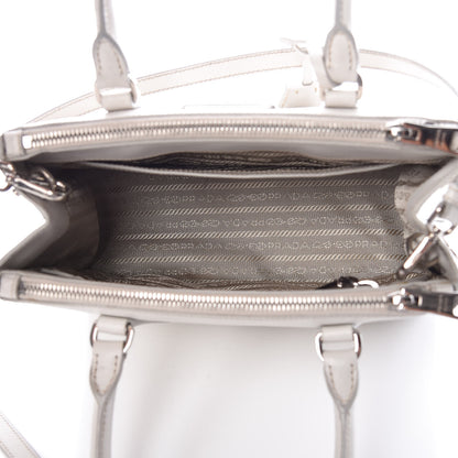 Prada Saffiano Lux Mini Double Zip Galleria Tote Talco 5 of 12