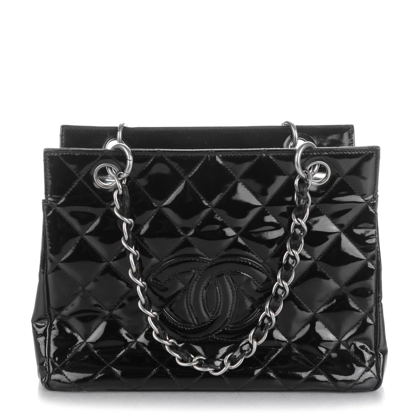 Patent Petit Timeless Shopping Tote PTT Black