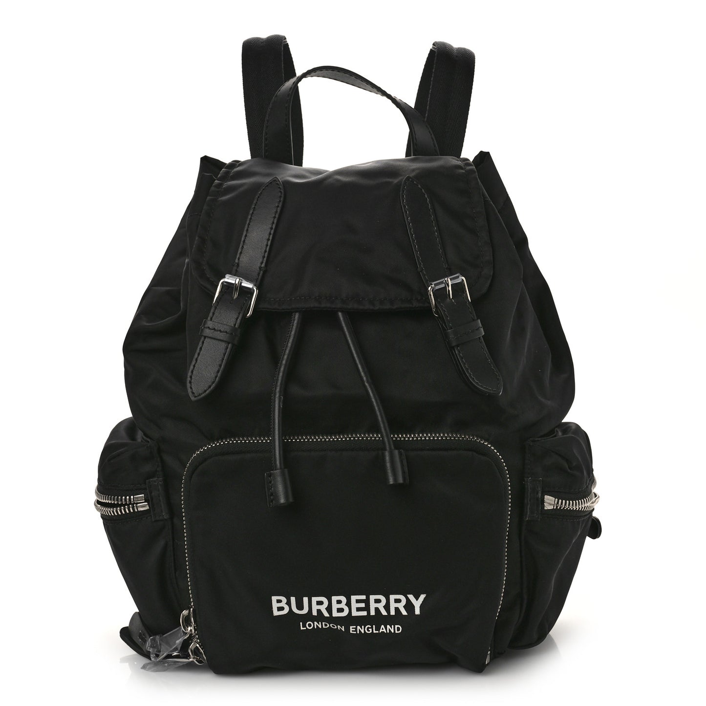 Nylon Logo Print Medium Rucksack Backpack Black