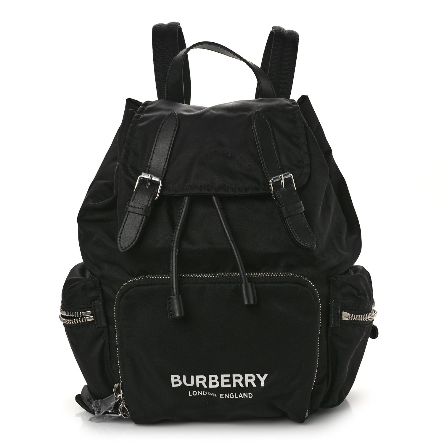 Burberry Nylon Logo Print Medium Rucksack Backpack Black 1 of 8