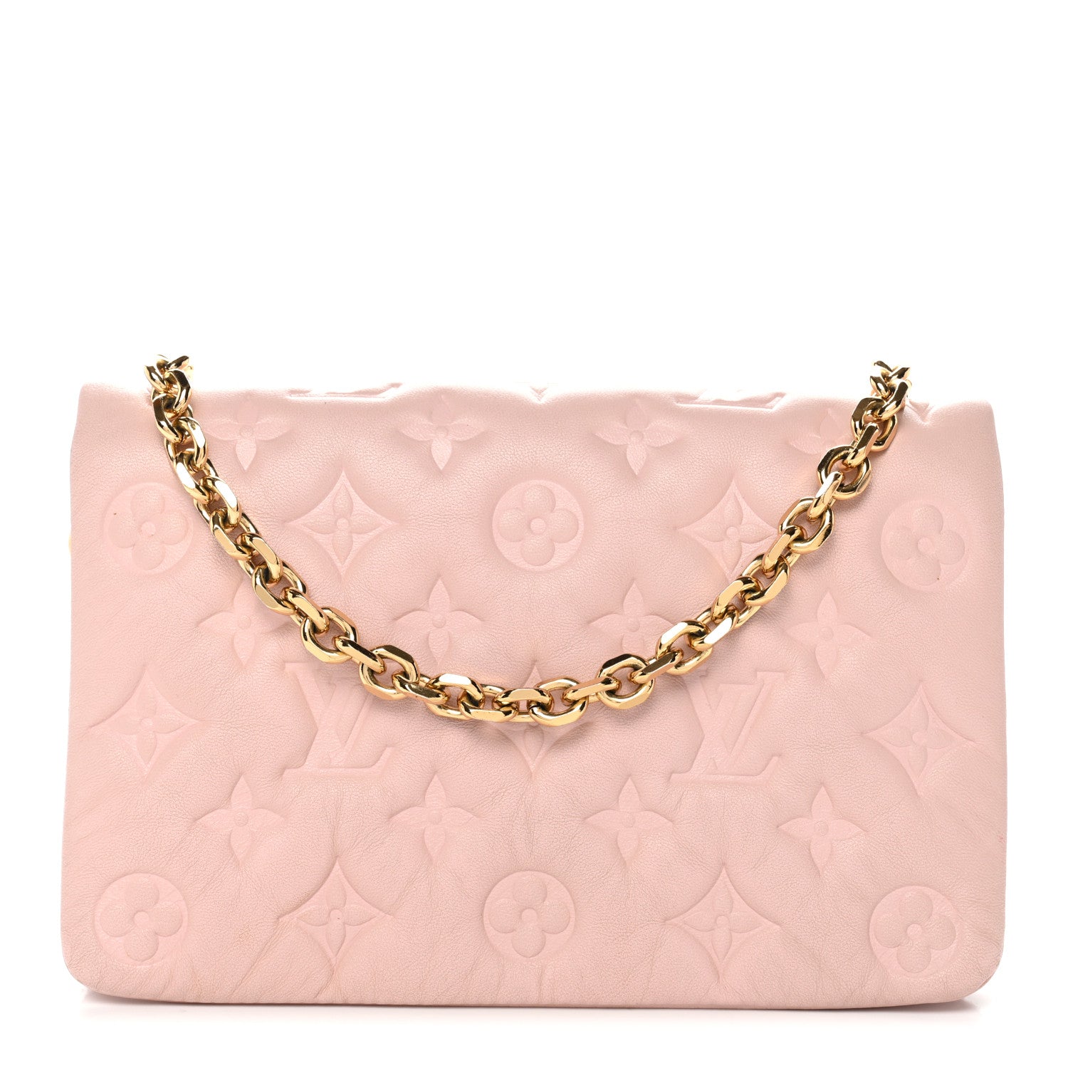 Louis Vuitton Lambskin Embossed Monogram Pochette Coussin Rose 1 of 10