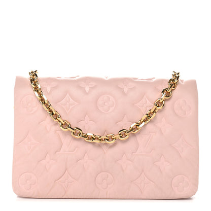 Louis Vuitton Lambskin Embossed Monogram Pochette Coussin Rose 1 of 10