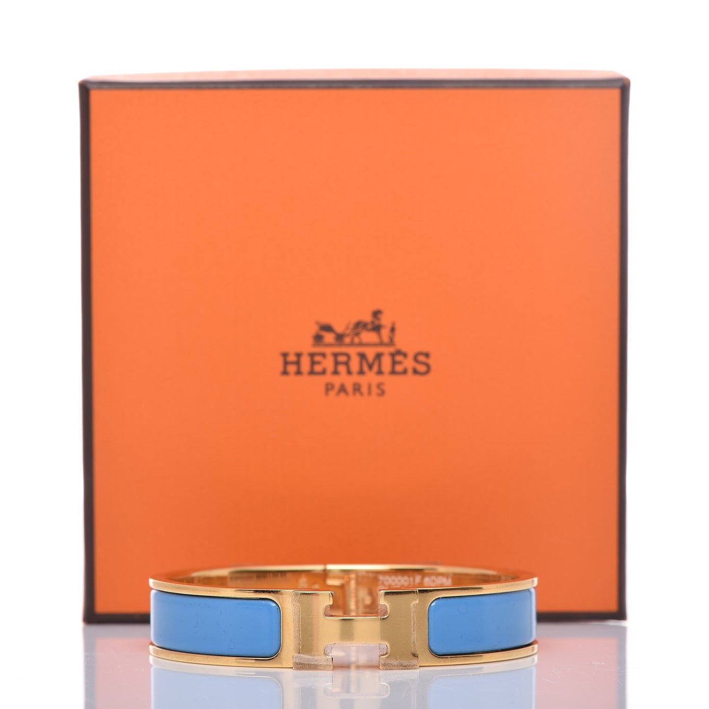 Enamel Narrow Clic Clac H Bracelet PM Bleu Cielo