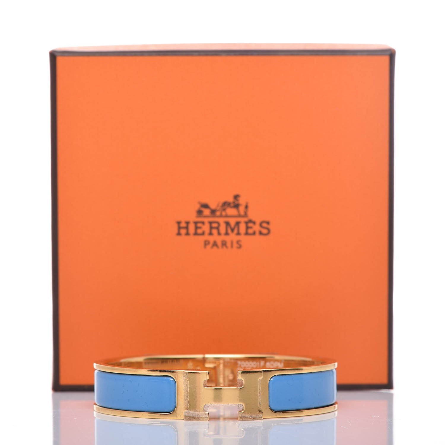 Hermes Enamel Narrow Clic Clac H Bracelet PM Bleu Cielo 7 of 7
