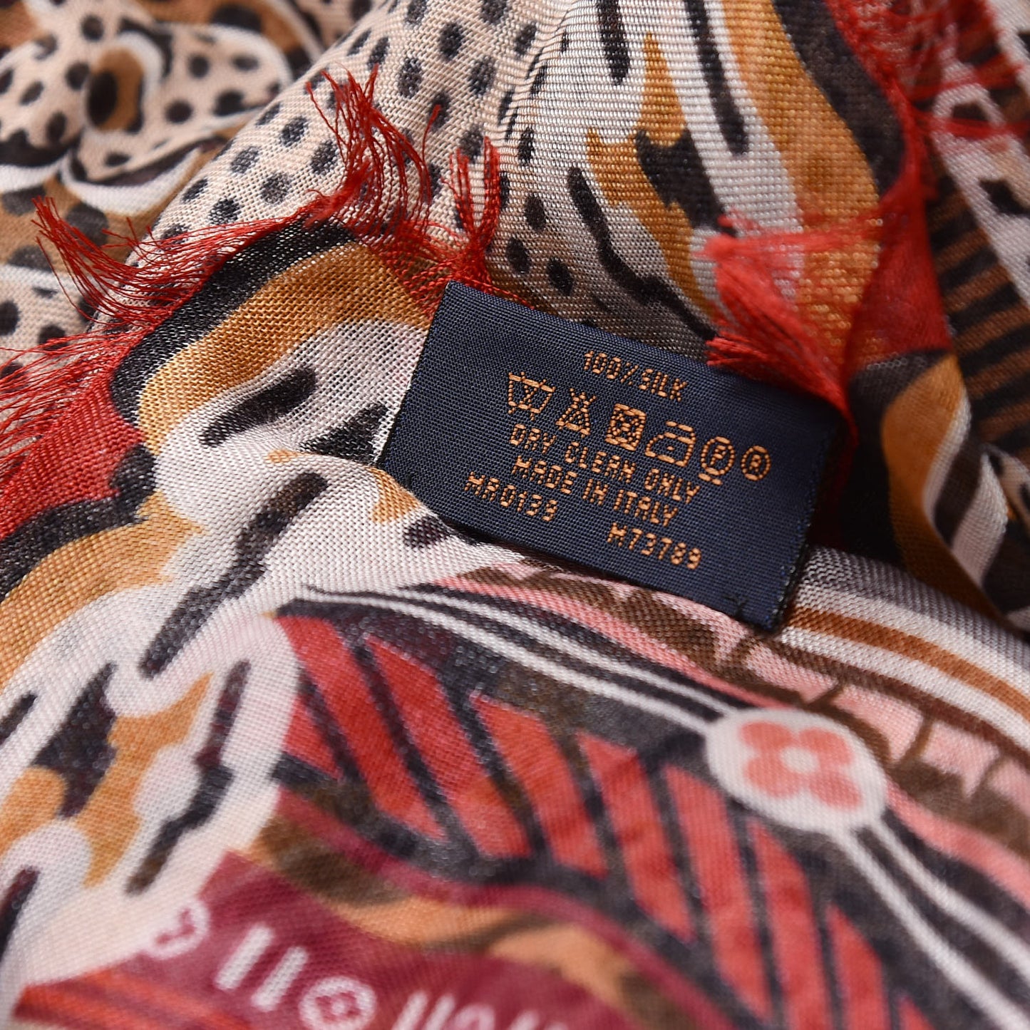 Silk Giant Pop Monogram Stole Beige