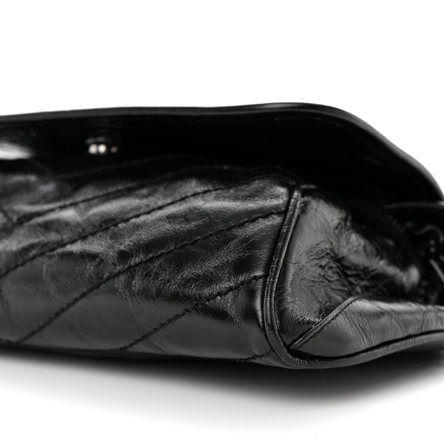 Crinkled Calfskin Matelasse Monogram Niki Body Bag Black