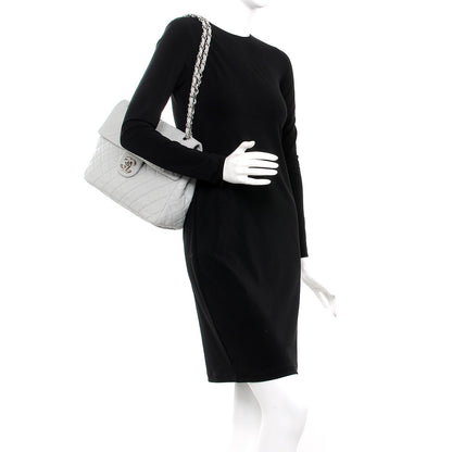 Chanel Caviar Quilted Maxi Single Flap Light Grey 3 of 12