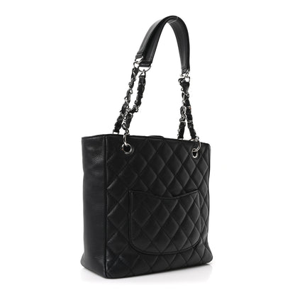 Chanel Caviar Quilted Petit Shopping Tote PST Black 3 of 10