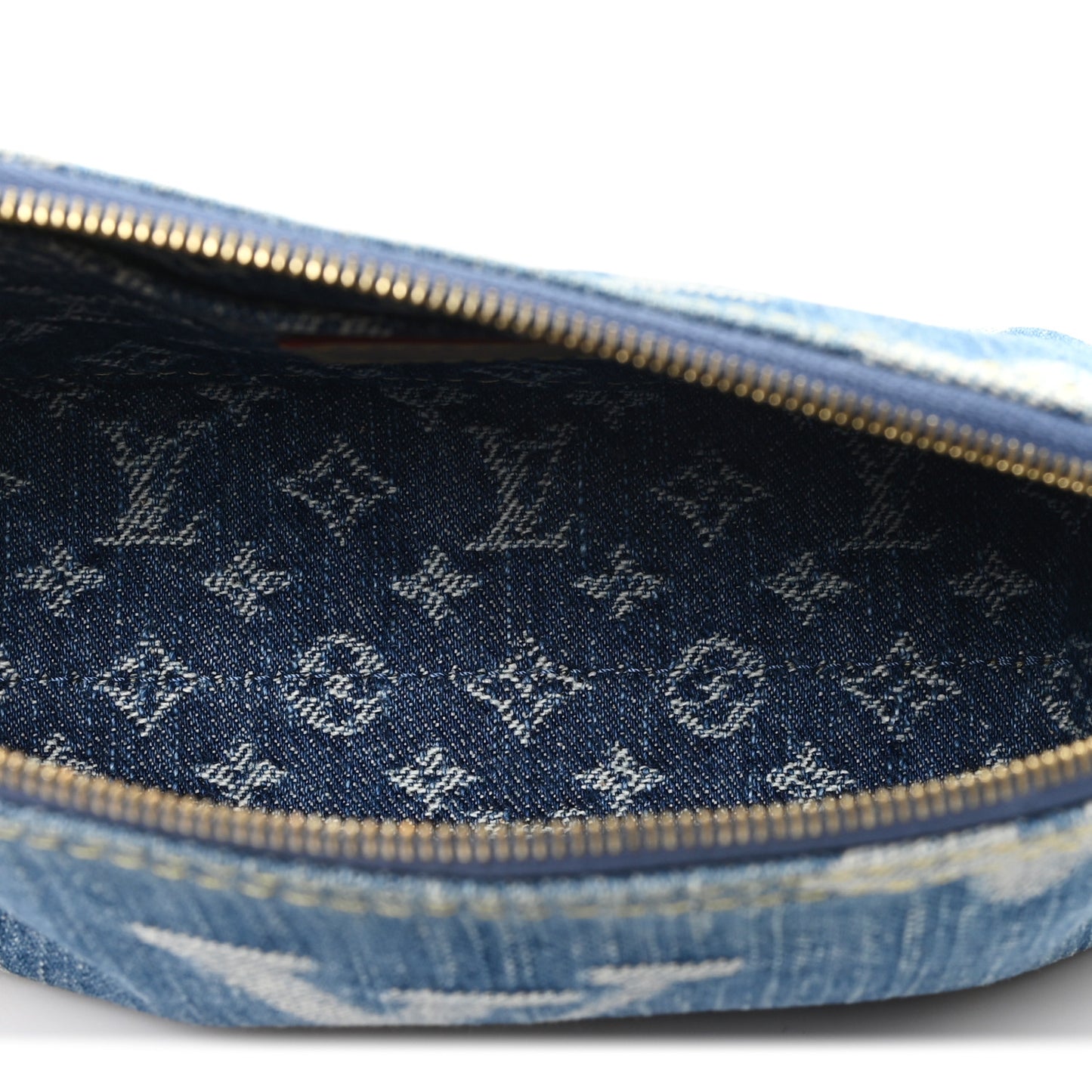 Denim Giant Monogram Pochette Cosmetique PM Denim Blue