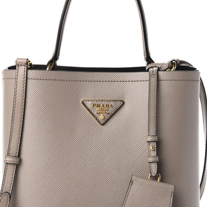 Prada Saffiano Cuir Medium Panier Bucket Bag Argilla Black 9 of 9