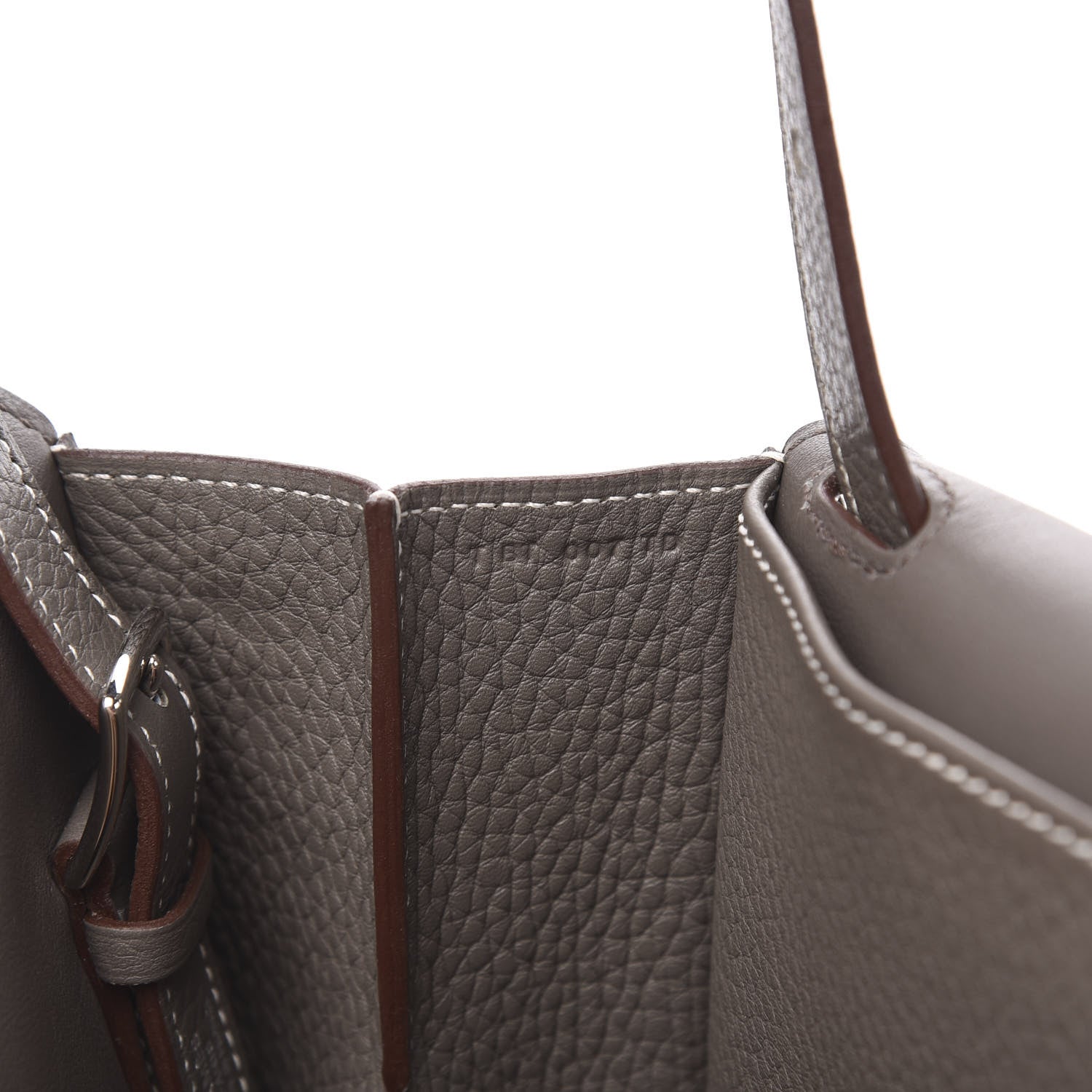 Hermes Taurillon Clemence Halzan 31 GM Etain 9 of 12