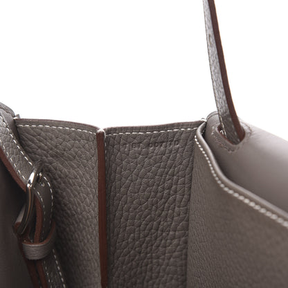 Hermes Taurillon Clemence Halzan 31 GM Etain 9 of 12