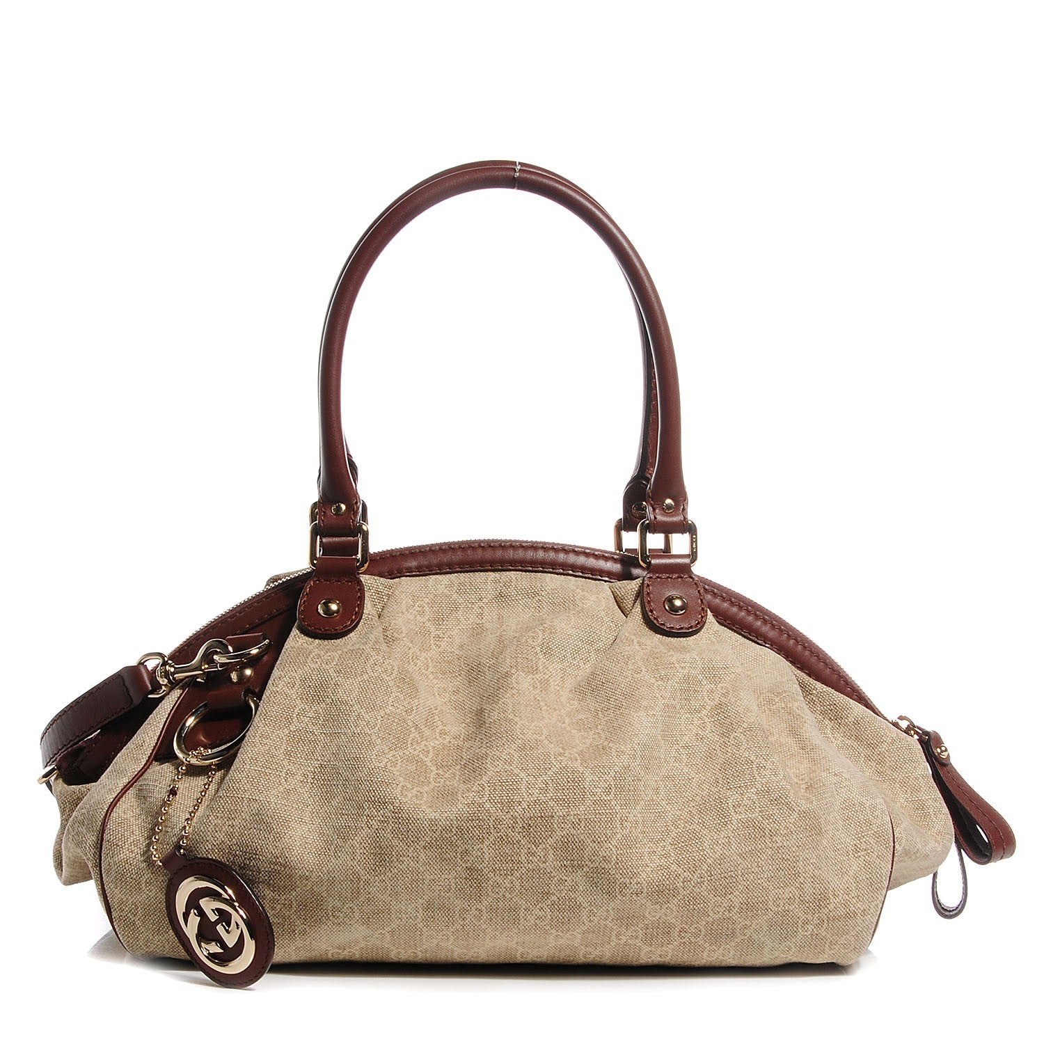 Gucci Monogram Medium Cabinato Sukey Boston Brown 1 of 7