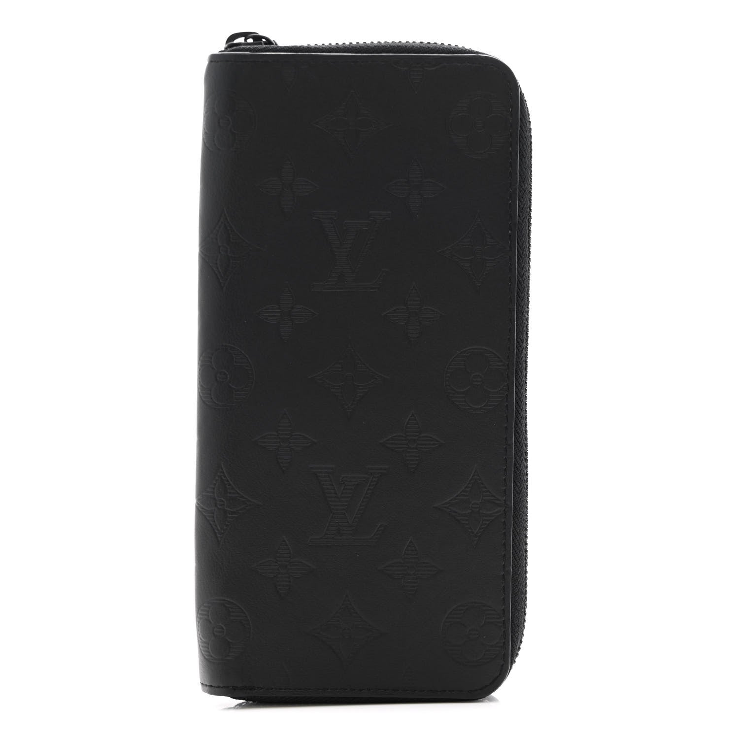 Louis Vuitton Calfskin Monogram Shadow Vertical Zippy Wallet Black 1 of 8