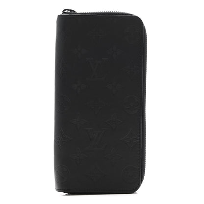 Louis Vuitton Calfskin Monogram Shadow Vertical Zippy Wallet Black 1 of 8