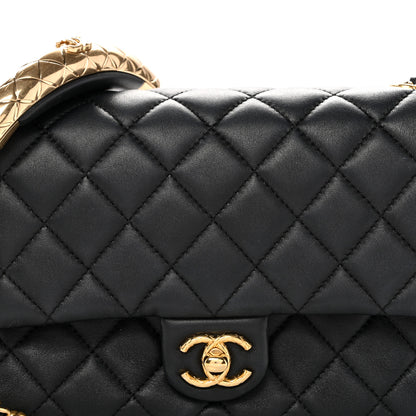 Chanel Lambskin Quilted Mini Quilted Handle Crush Flap Black 8 of 13