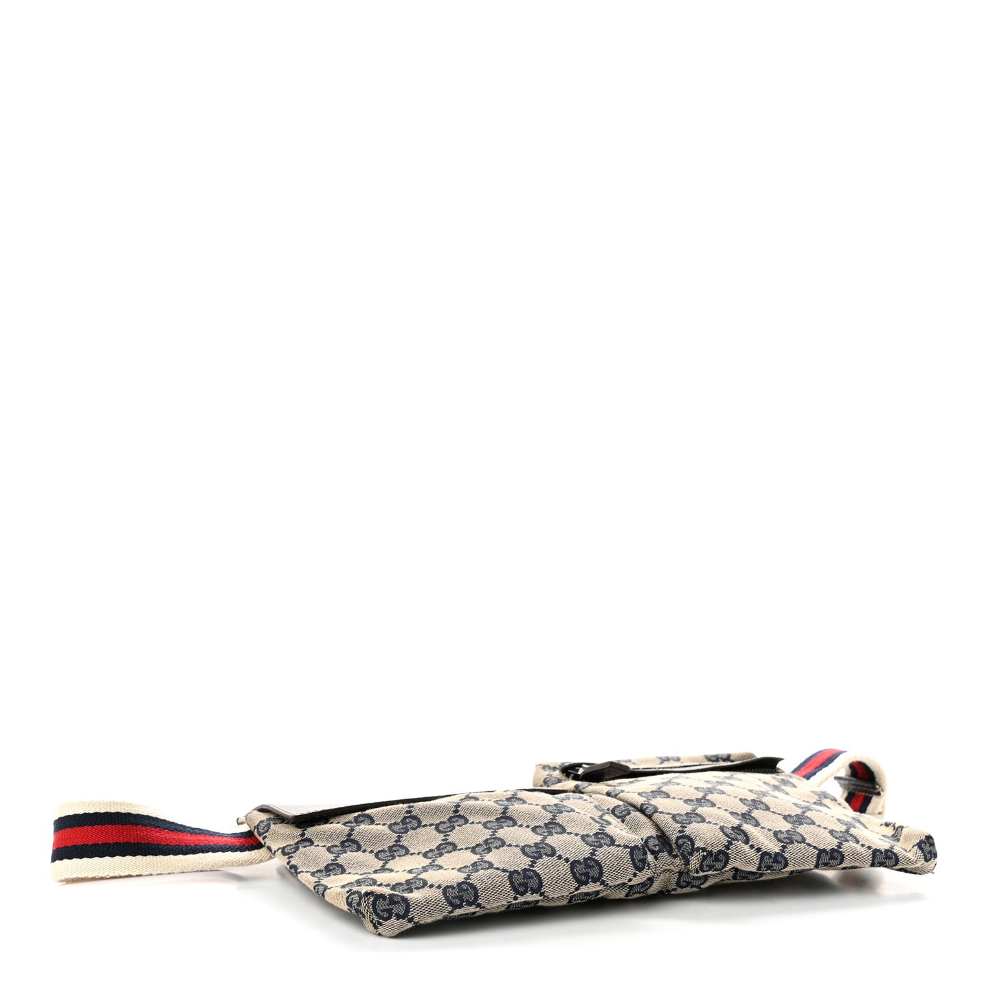 GG Monogram Web Double Pocket Belt Bag Navy