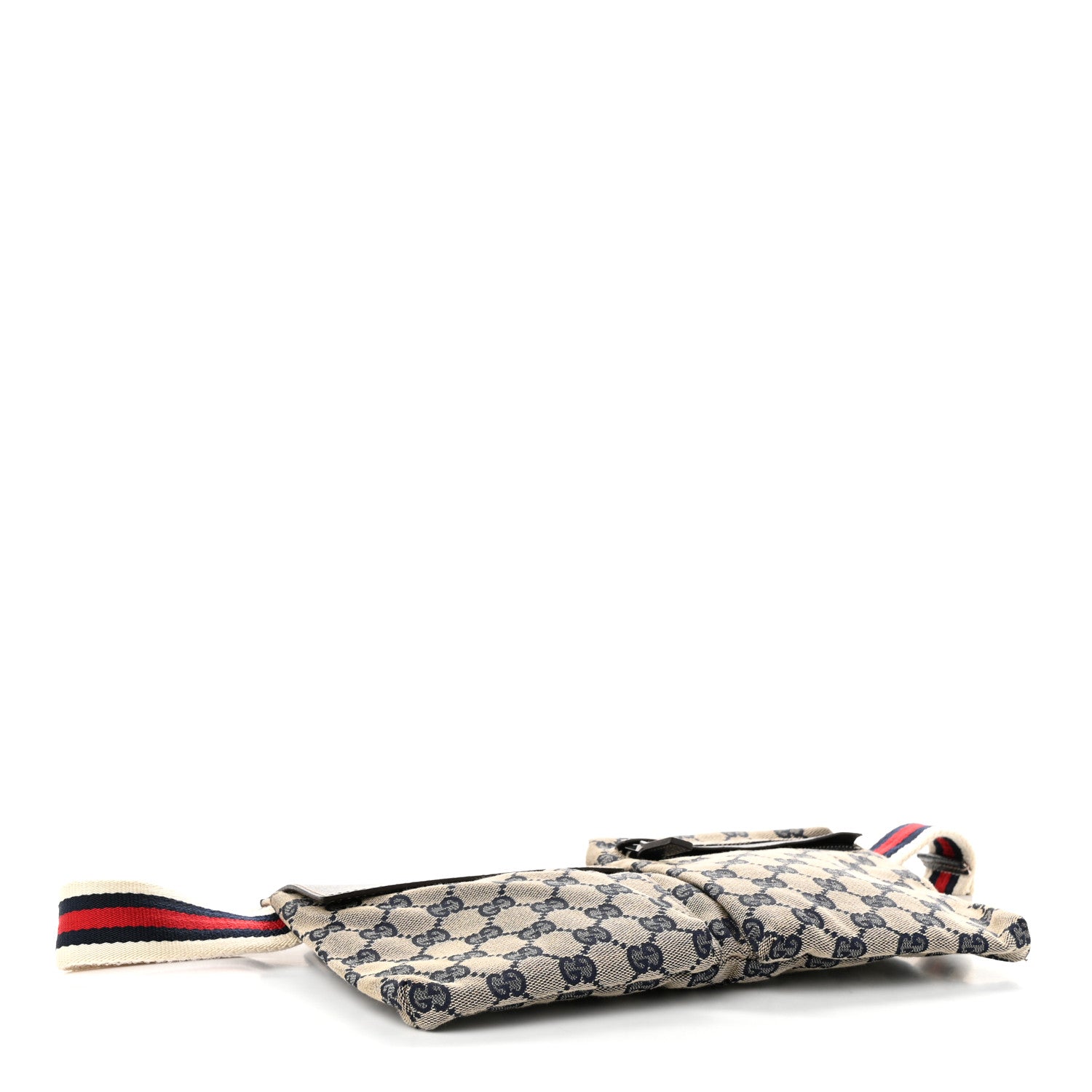Gucci GG Monogram Web Double Pocket Belt Bag Navy 4 of 11