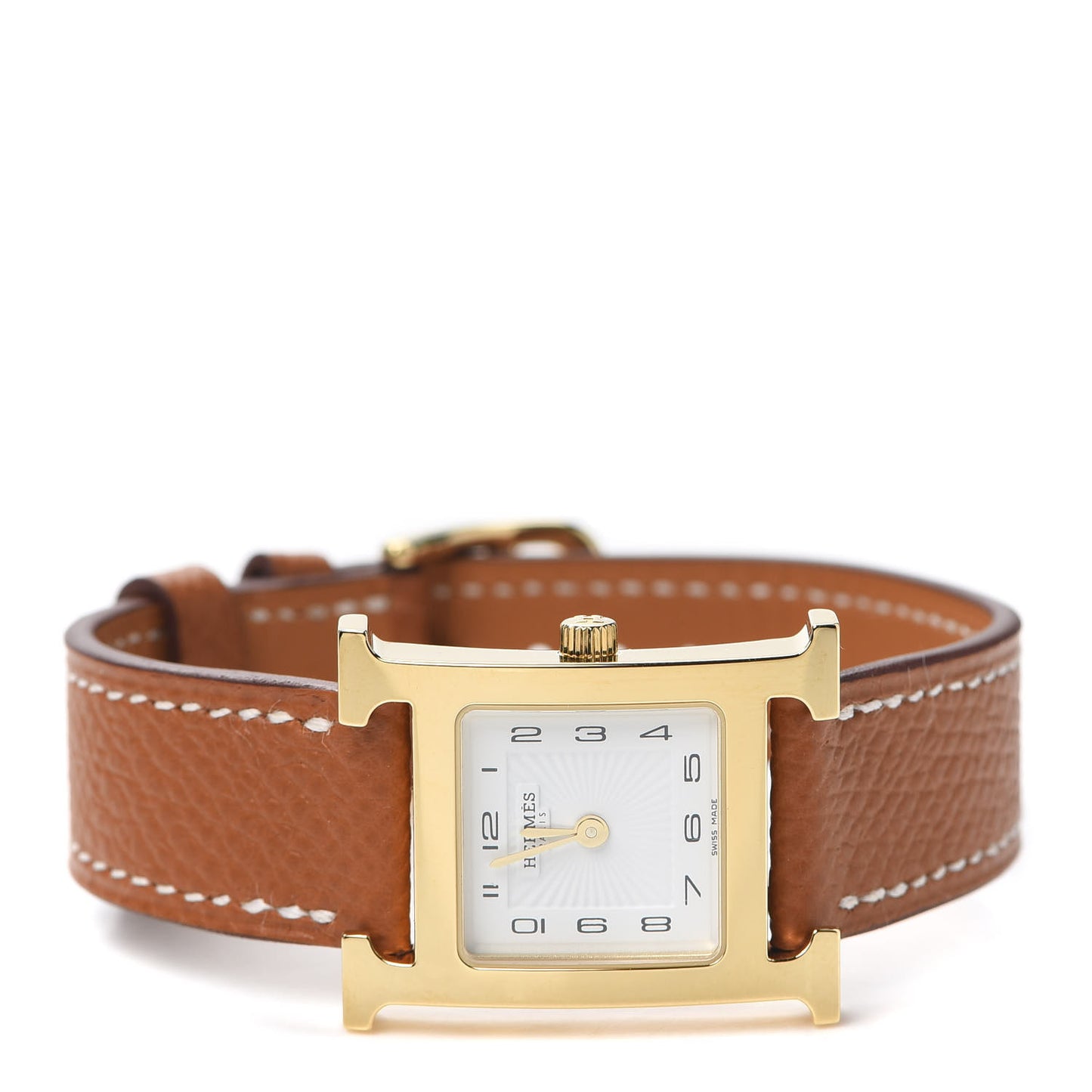 Stainless Steel Epsom 21mm Heure H Hour Quartz Watch Gold
