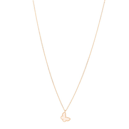 Van Cleef & Arpels 18K Yellow Gold Mother of Pearl Sweet Alhambra Butterfly Pendant Necklace 1 of 6