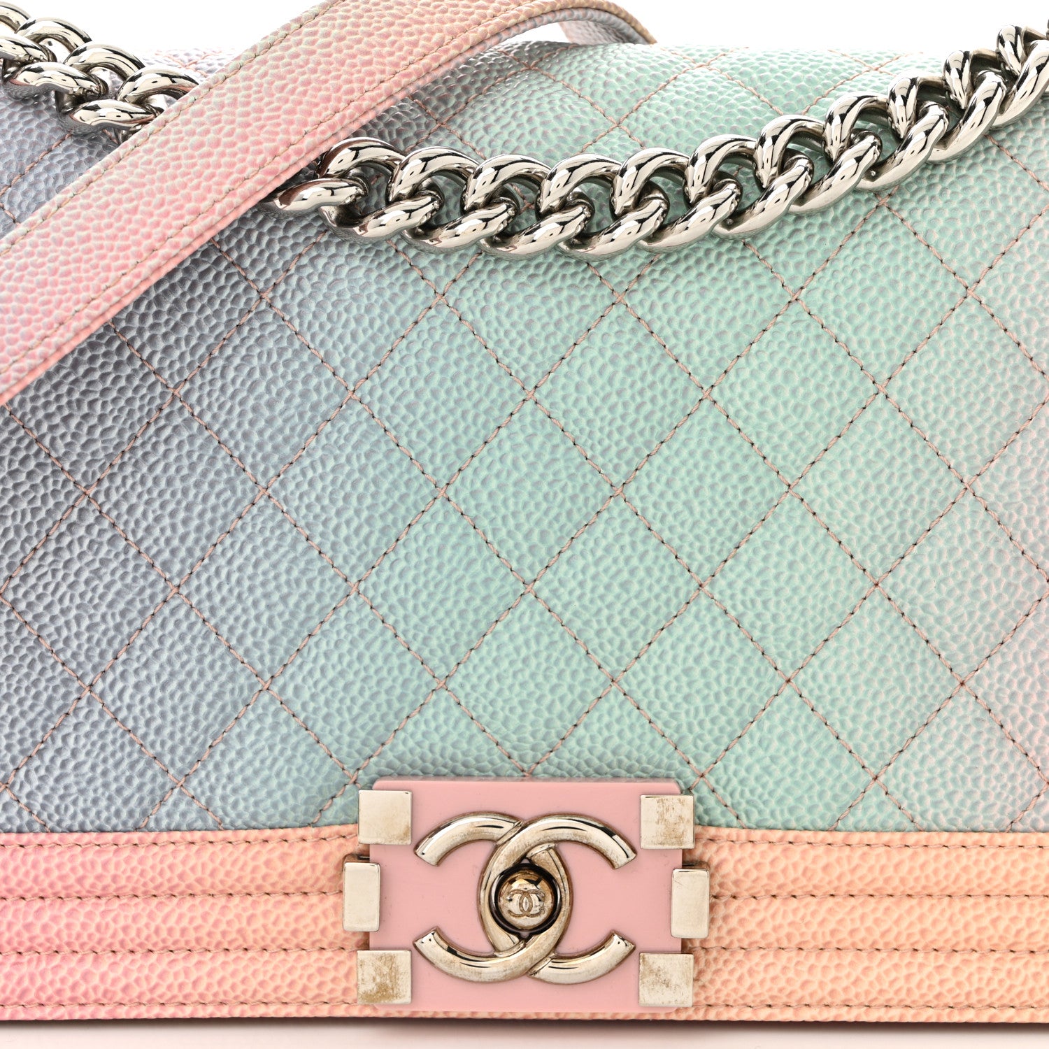 Chanel Caviar Quilted Medium Cuba Rainbow Boy Flap Multicolor 8 of 11