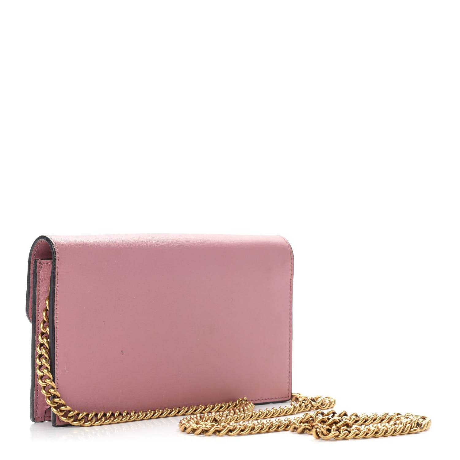 Gucci Calfskin Mini Peony Pearly Wallet on Chain Pink 3 of 10