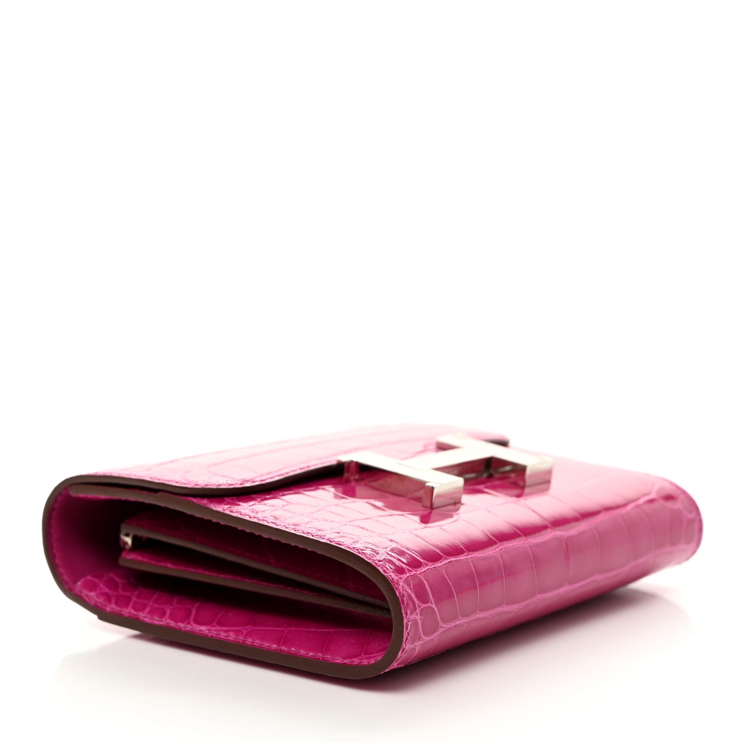Shiny Alligator Constance Short Wallet Rose Scheherazade