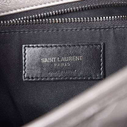 Saint Laurent Crinkled Calfskin Matelasse Monogram Medium Niki Chain Satchel Fog 7 of 10