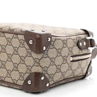 Gucci GG Supreme Monogram Textured Calfskin Square Messenger Bag Beige Ebony New Acero 10 of 10
