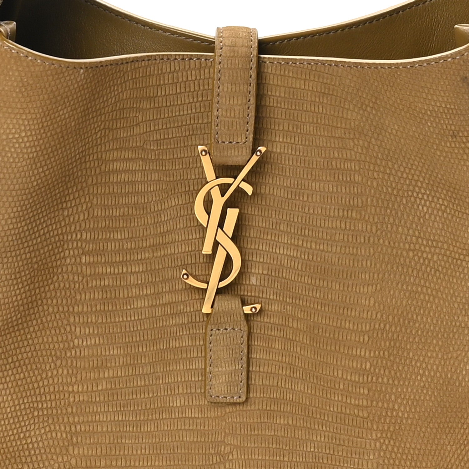Saint Laurent Suede Lizard Embossed Small Le 5 A 7 Soft Hobo Dark Pistachio 7 of 11