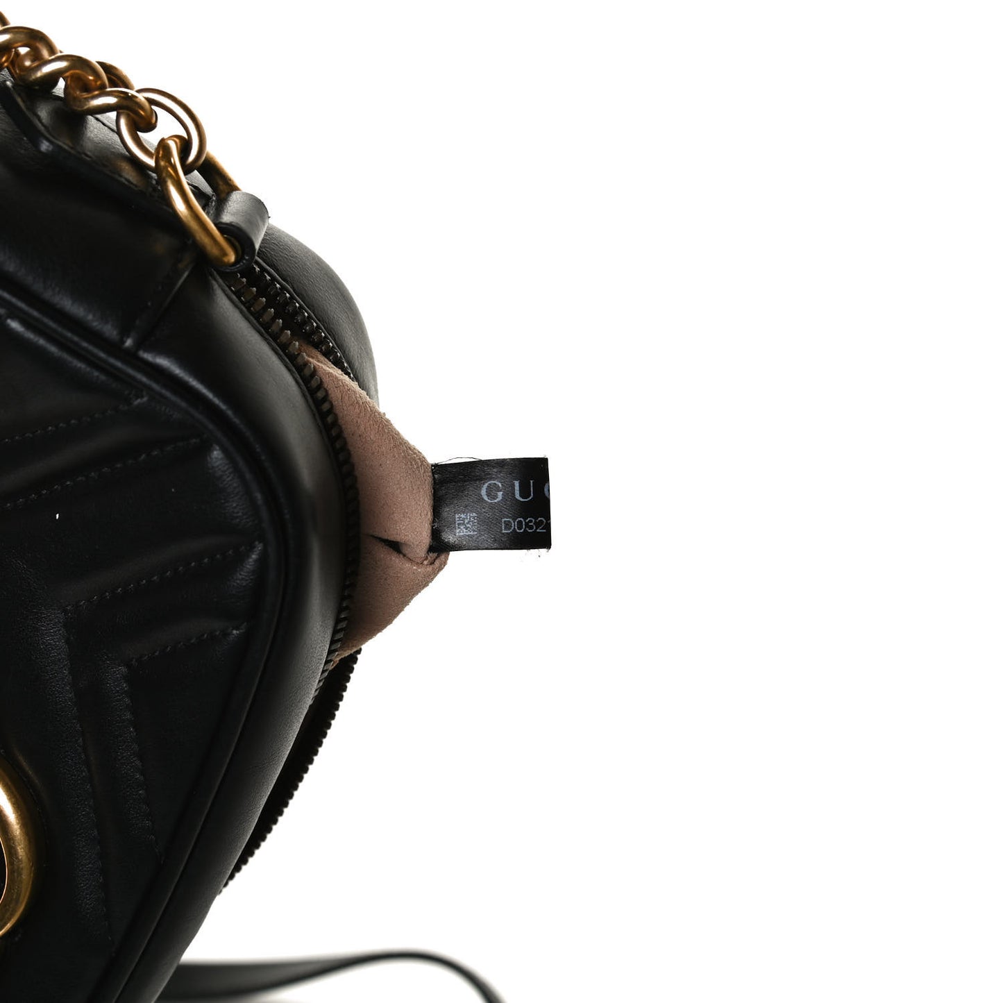 Calfskin Matelasse Small GG Marmont Chain Shoulder Bag Black