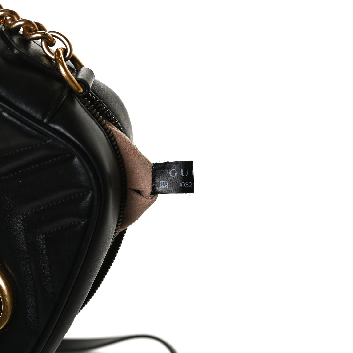 Gucci Calfskin Matelasse Small GG Marmont Chain Shoulder Bag Black 8 of 15